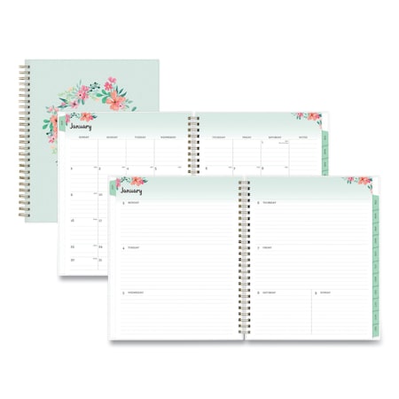 Blue Sky Frosted Weekly/Monthly Planner, 9 x 7, Floral, 2022 135843